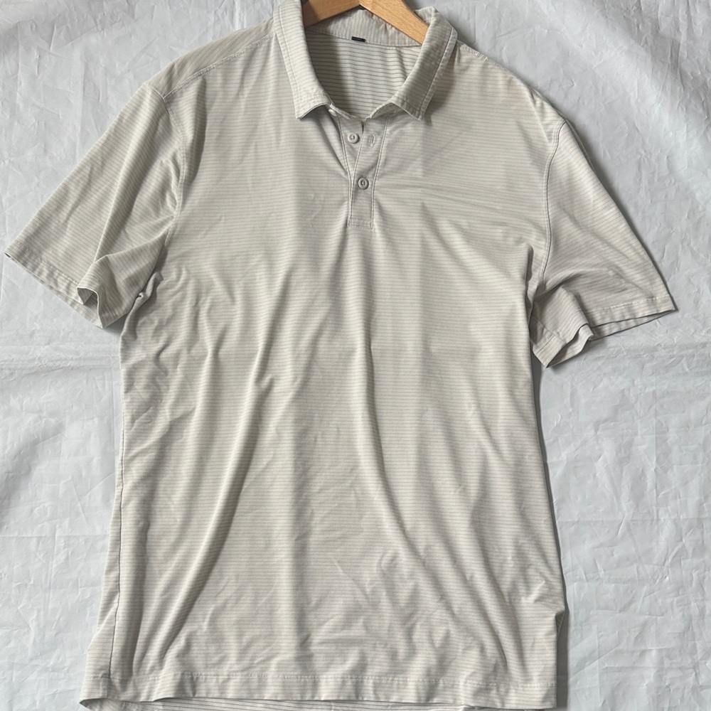 lululemon athletica Evolution Polo Shirt short sleeve Men's striped xl
